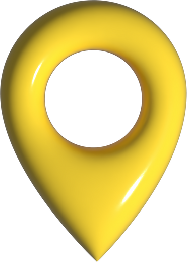 3d yellow location pin